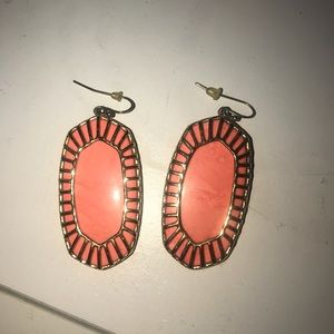 rare kendra scott coral earrings